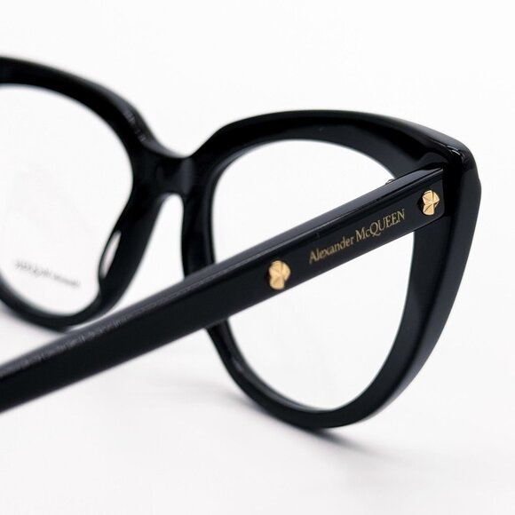 NEW ALEXANDER MCQUEEN EYEGLASSES AM0253O 001 CAT EYE BLACK WOMEN EYEWEAR - Picture 6 of 9